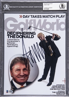 Donald Trump Signed "Golf World" 8x10 Magazine Photograph (Beckett)